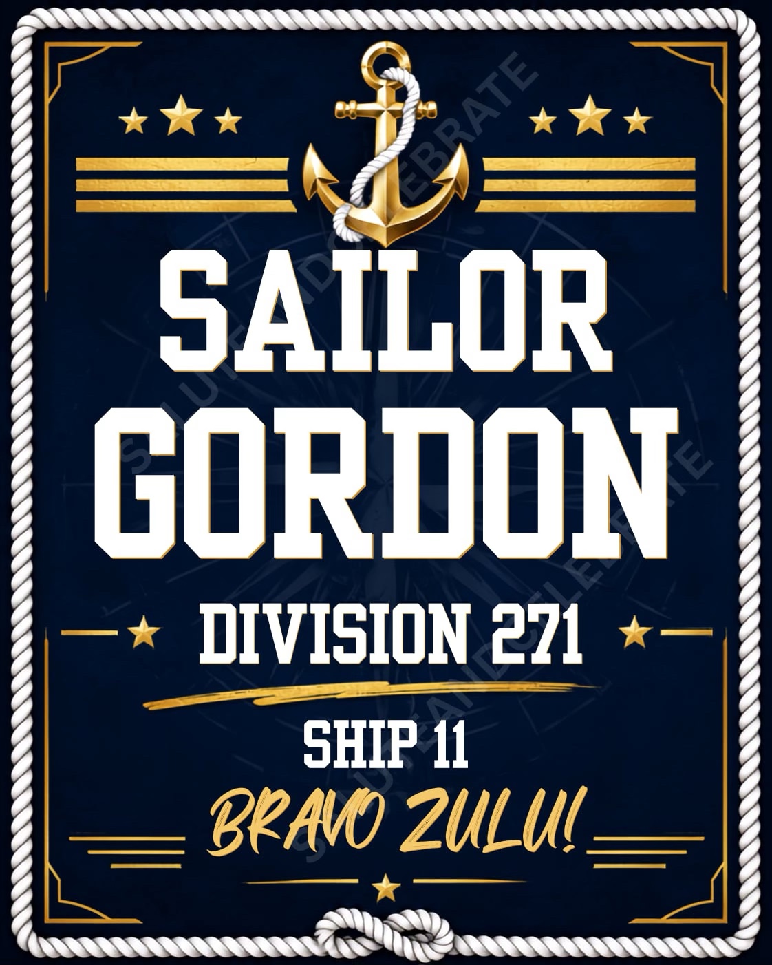 Watermarked Sailor Gordon Bravo Zulu poster