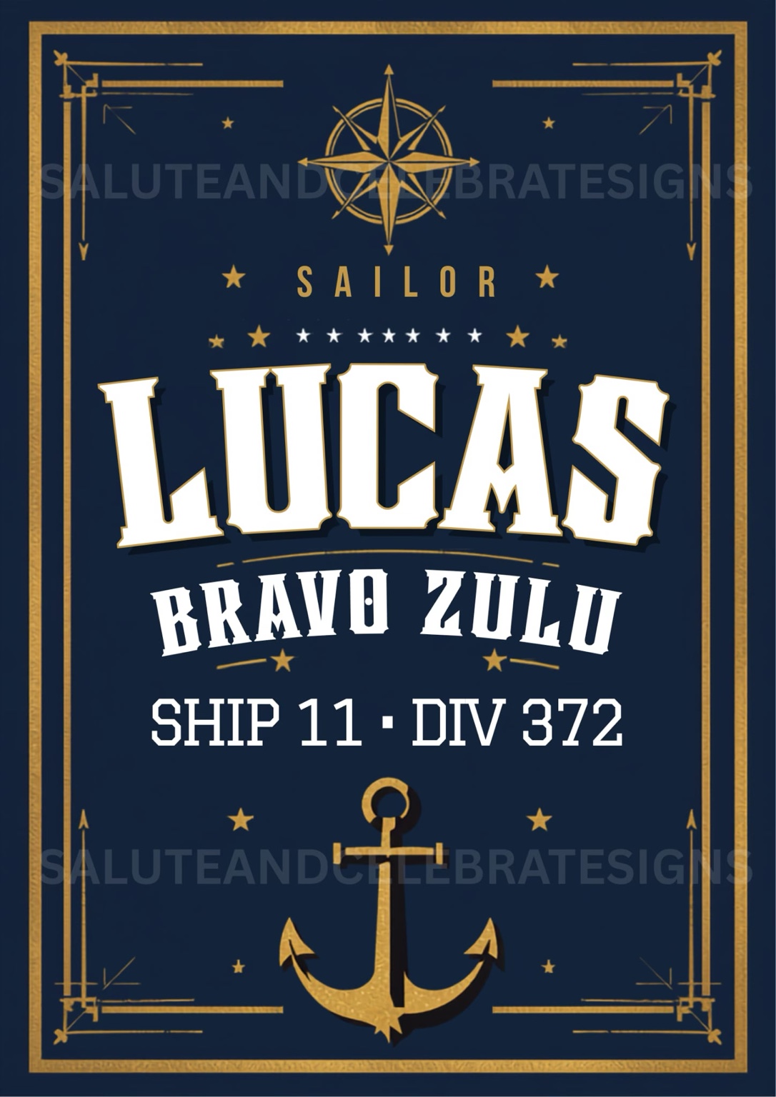 Watermarked Navy sailor graduation poster preview